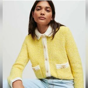 Maje Knit Cardigan with horsebit detail yellow